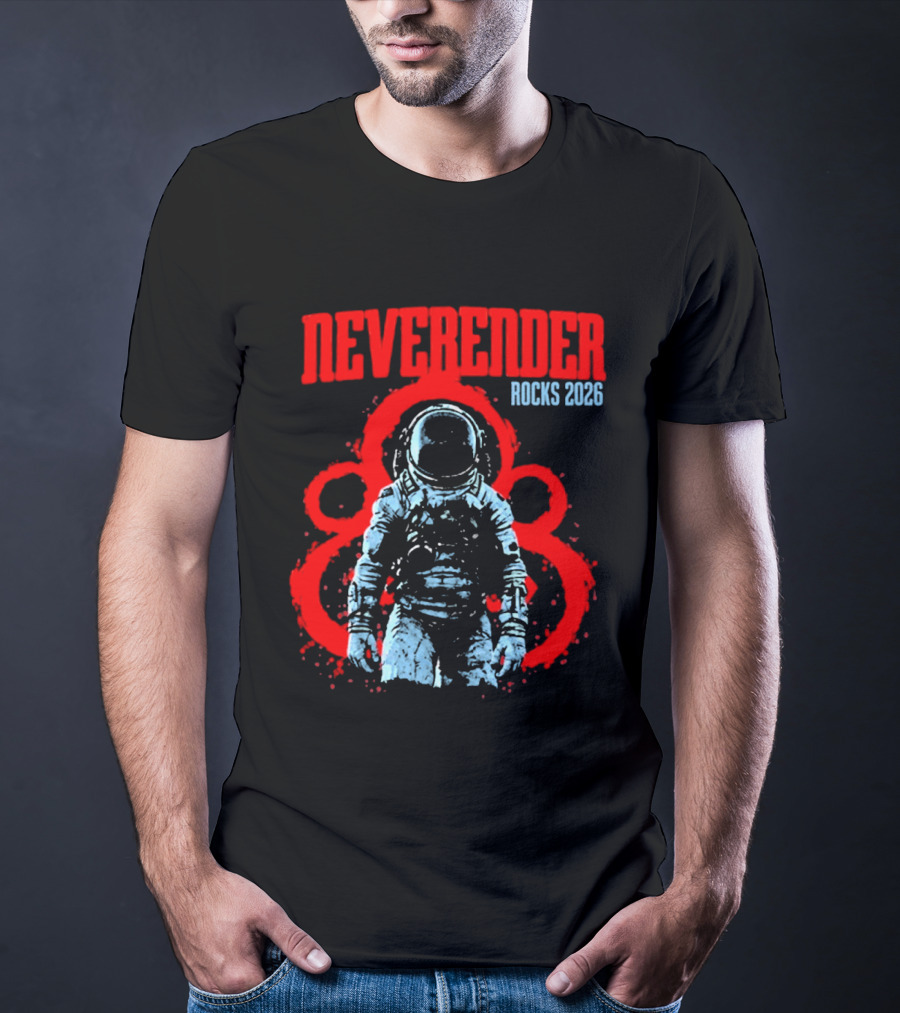 Neverender Rocks 2026 Astronaut Coheed Cambria Red Circles T-Shirt