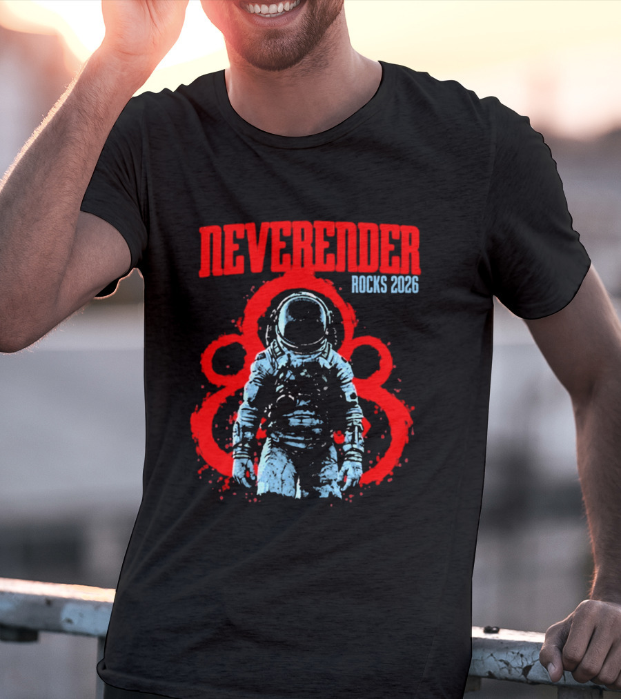 Neverender Rocks 2026 Astronaut Coheed Cambria Red Circles T-Shirt