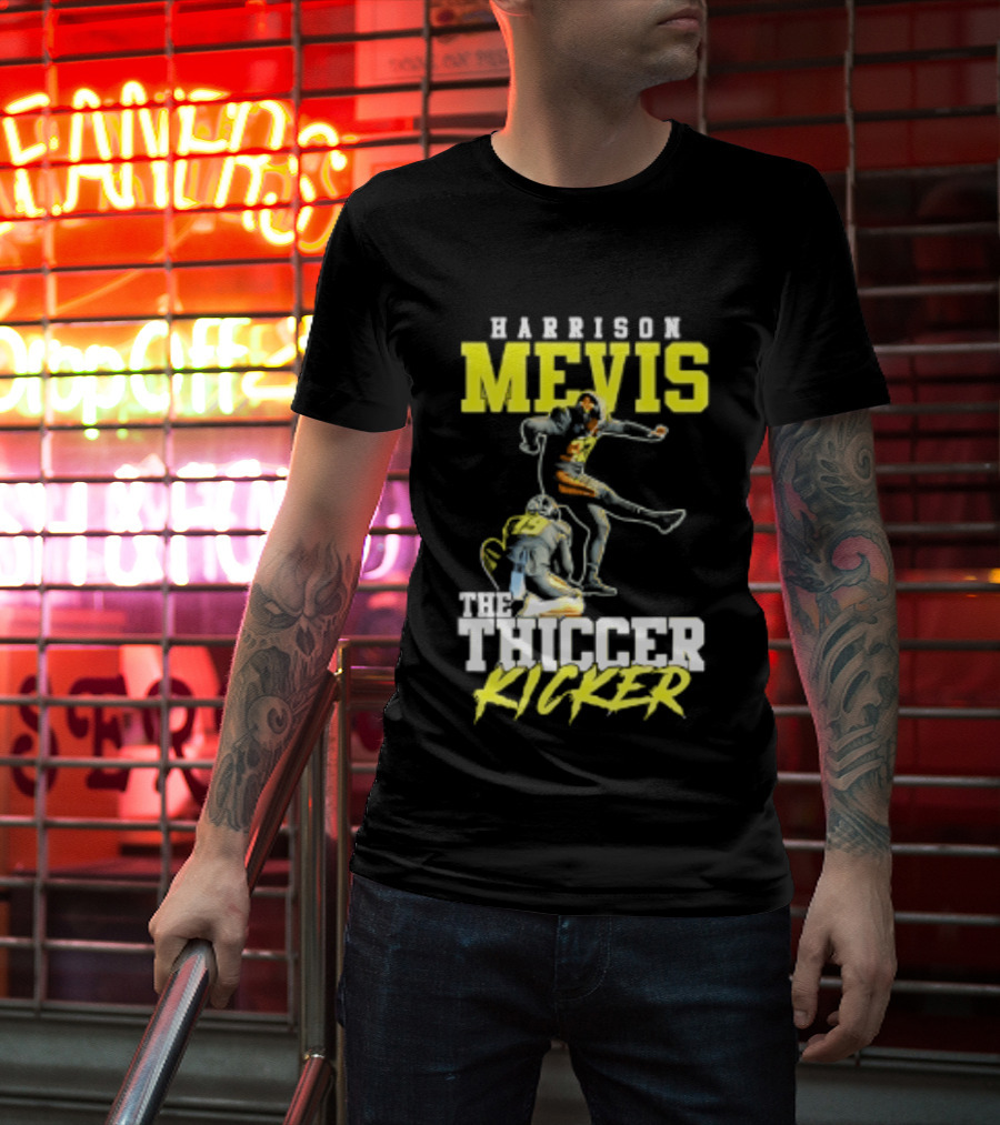 Harrison Mevis The Thiccer Kicker Football Player 92 T-Shirt