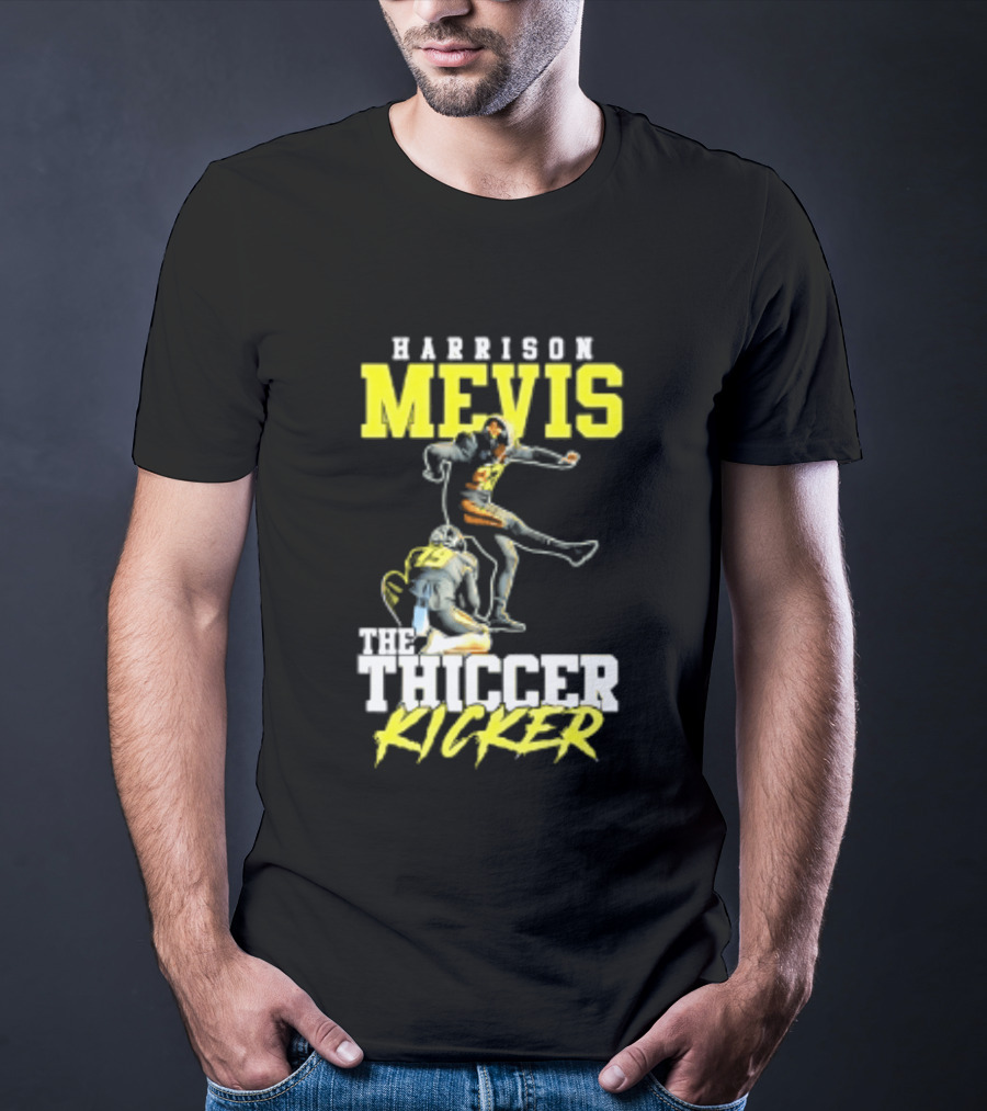 Harrison Mevis The Thiccer Kicker Football Player 92 T-Shirt