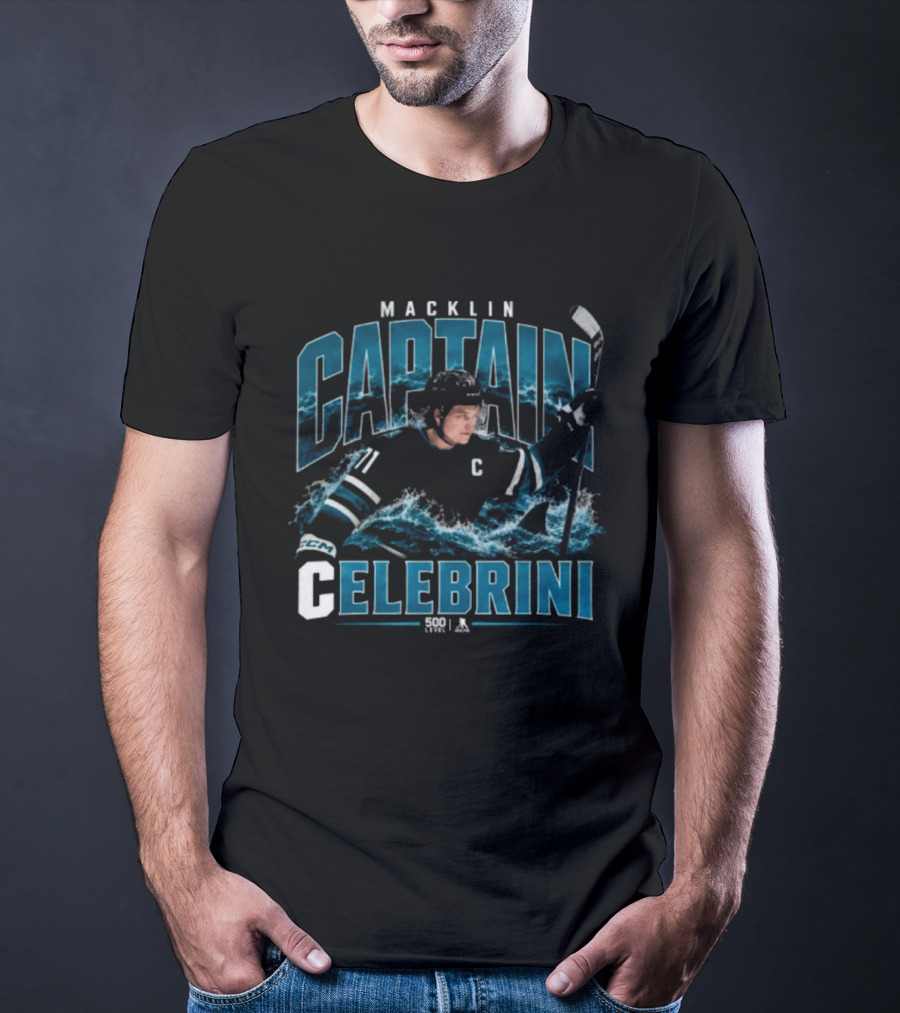 Macklin Celebrini Captain Hockey San Jose T-Shirt