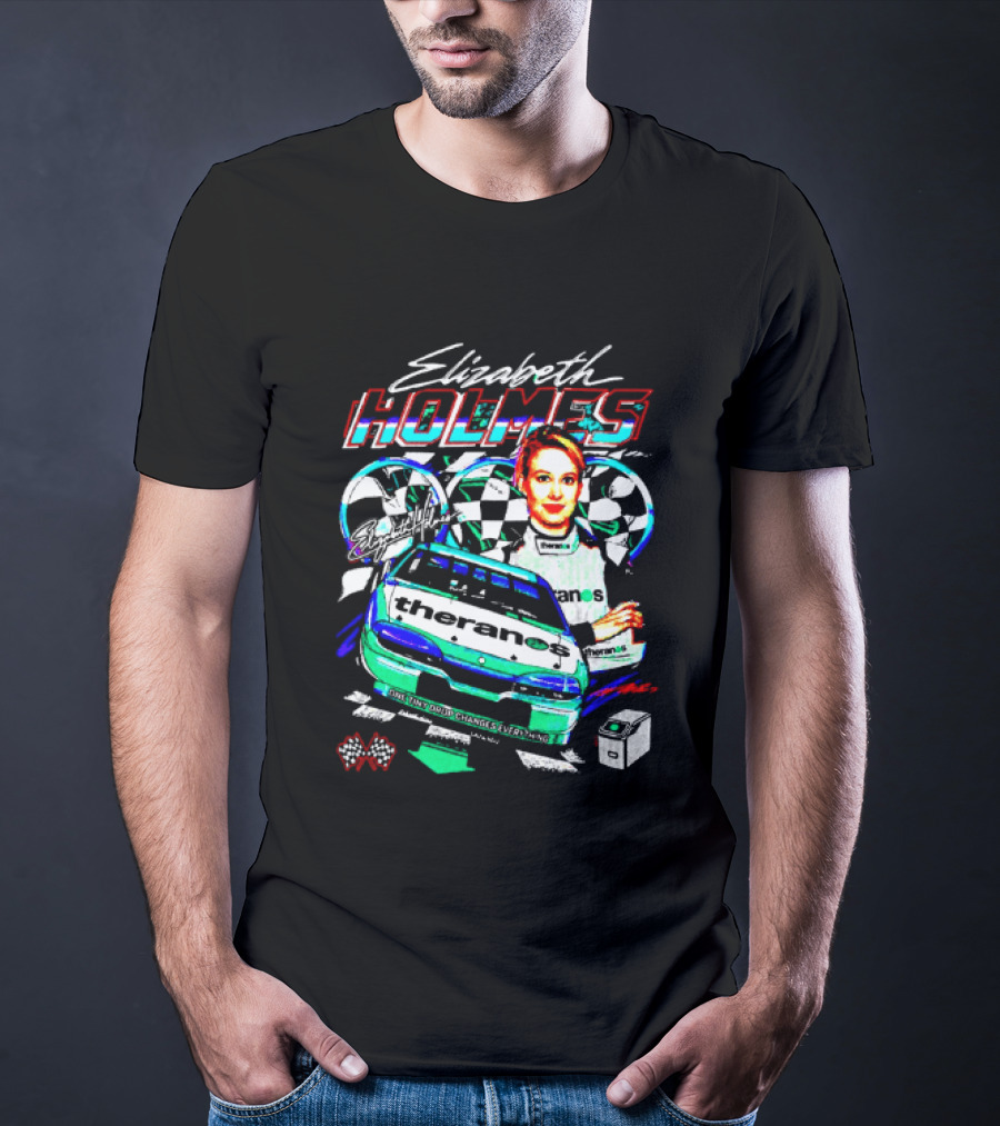Elizabeth Holmes Theranos Racing Checkered Flag Bootleg T-Shirt