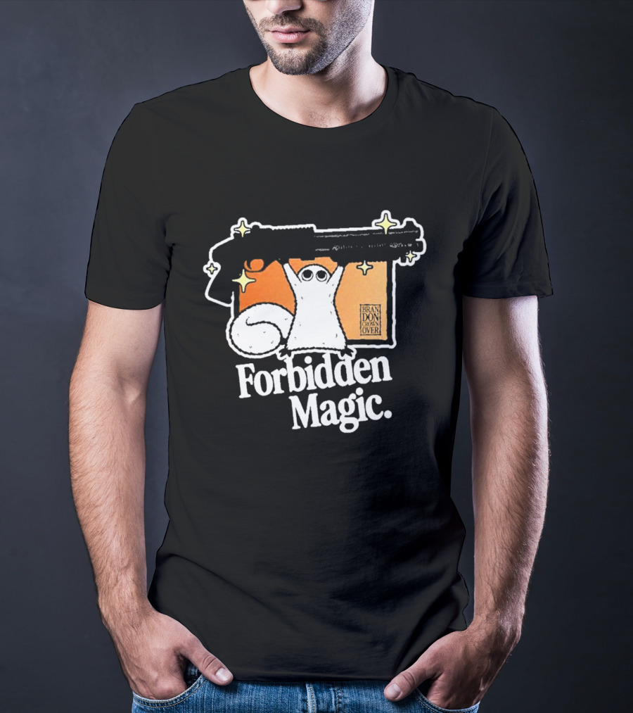 Forbidden Magic Ghost With Shotgun And Sparkles T-Shirt
