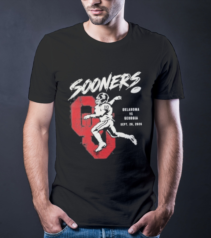 Oklahoma Sooners Vs Georgia Bulldogs Sept 26 2026 Football Matchup T-Shirt