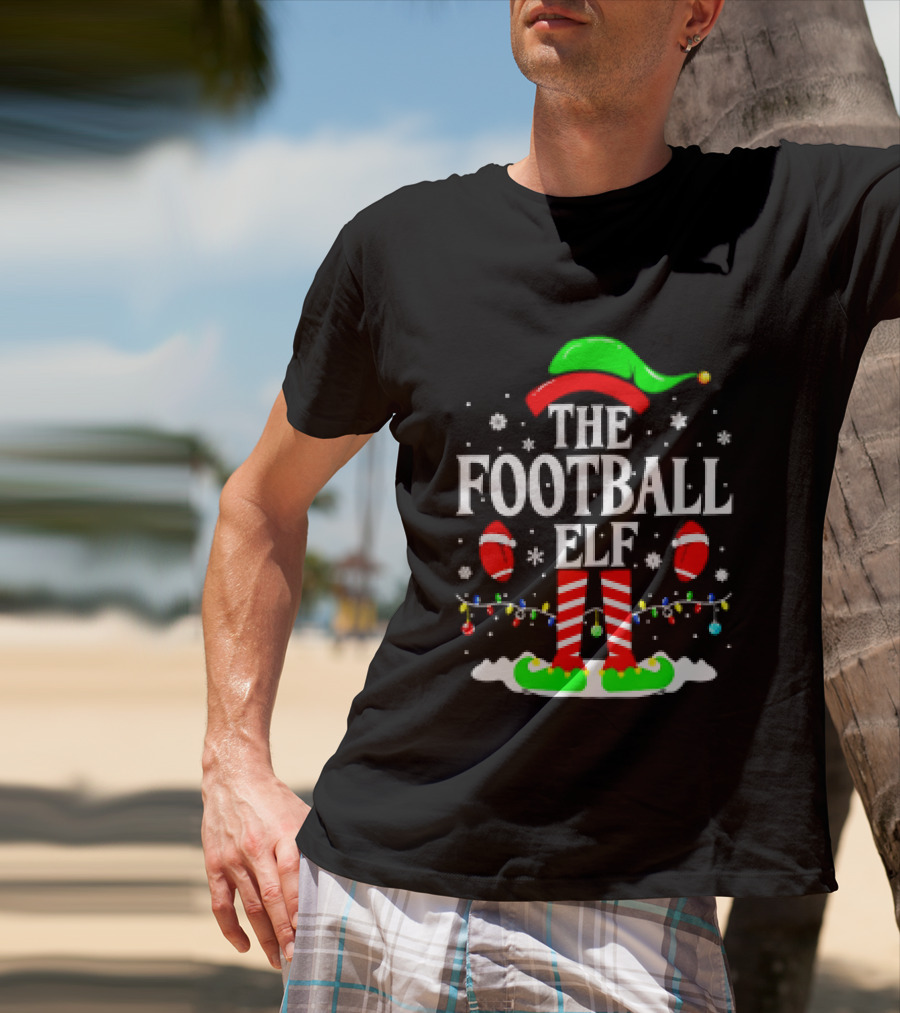 The Football Elf Christmas Holiday Festive Sports Magic T-Shirt