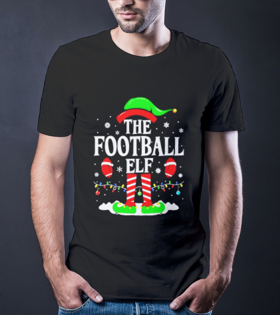The Football Elf Christmas Holiday Festive Sports Magic T-Shirt