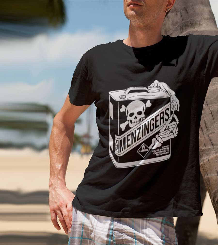 Menzingers Danger Skull Warning You Are Burning Everything To The Ground T-Shirt
