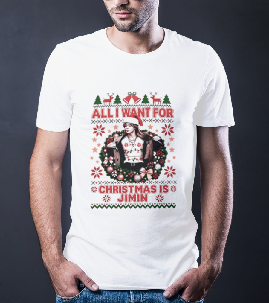 All I Want For Christmas Is Jimin BTS Ugly Sweater Christmas T-Shirt