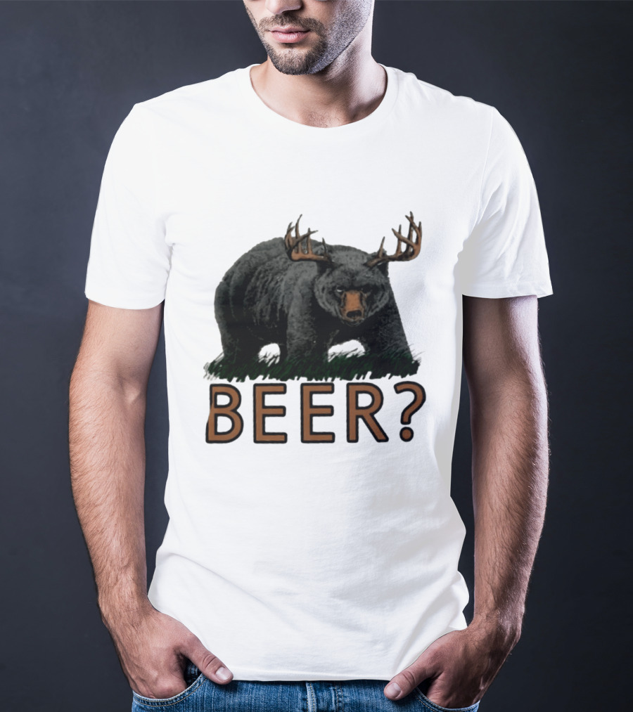 Bear With Antlers Beer T-Shirt