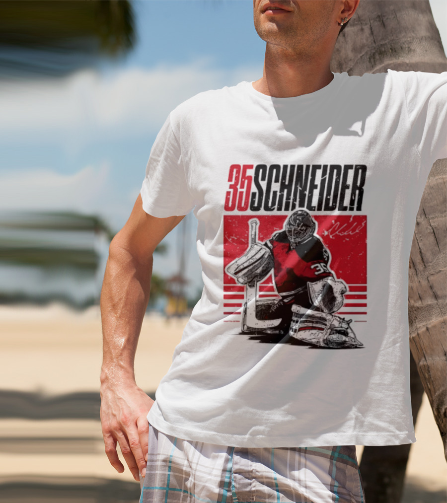 35 Schneider New Jersey Devils Hockey Player Starter T-Shirt