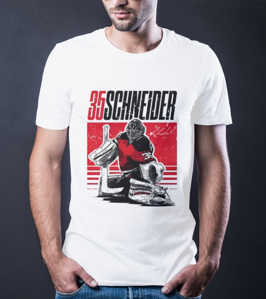 35 Schneider New Jersey Devils Hockey Player Starter T-Shirt