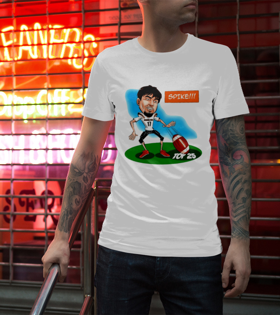 Drew Mestemaker Oklahoma State Football Spike Top 25 Player Caricature T-Shirt