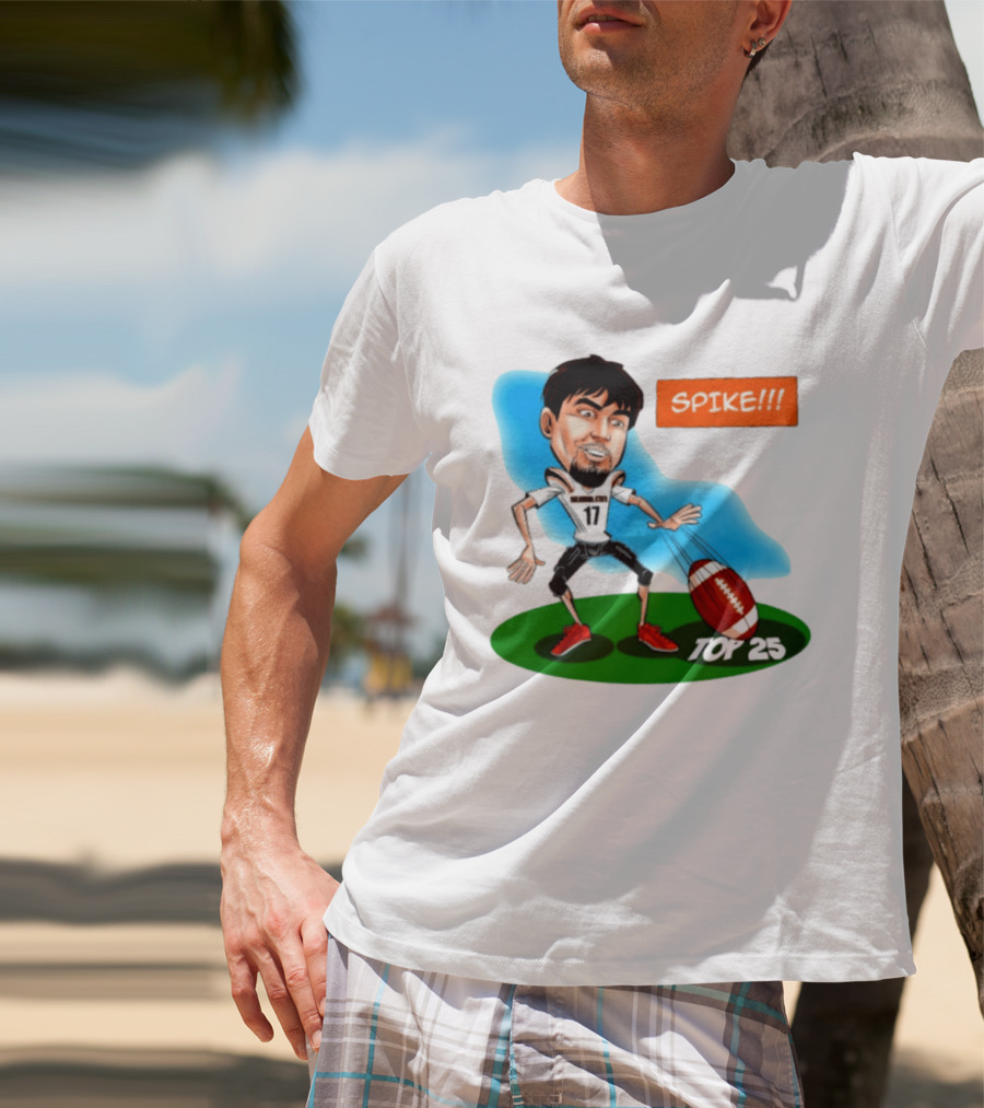 Drew Mestemaker Oklahoma State Football Spike Top 25 Player Caricature T-Shirt