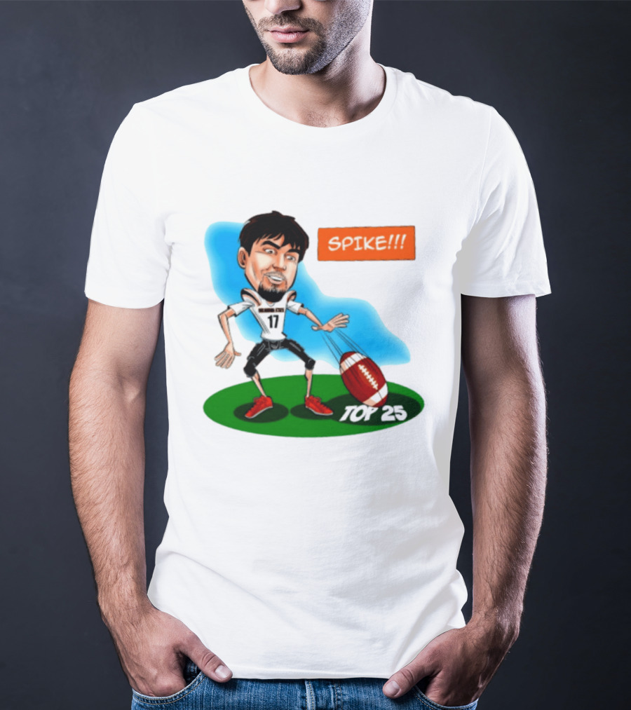 Drew Mestemaker Oklahoma State Football Spike Top 25 Player Caricature T-Shirt