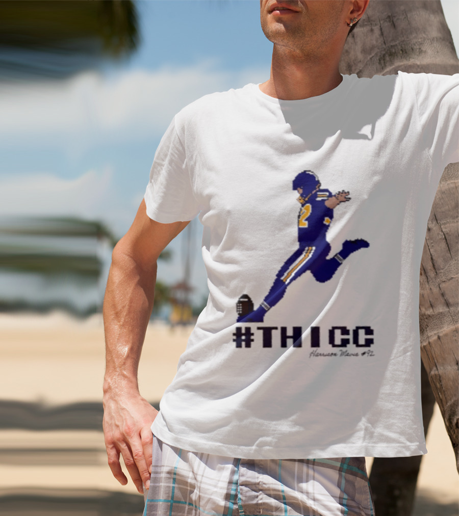 Harrison Mevis 92 Los Angeles Rams Thicc Kicker Football Pixel T-Shirt