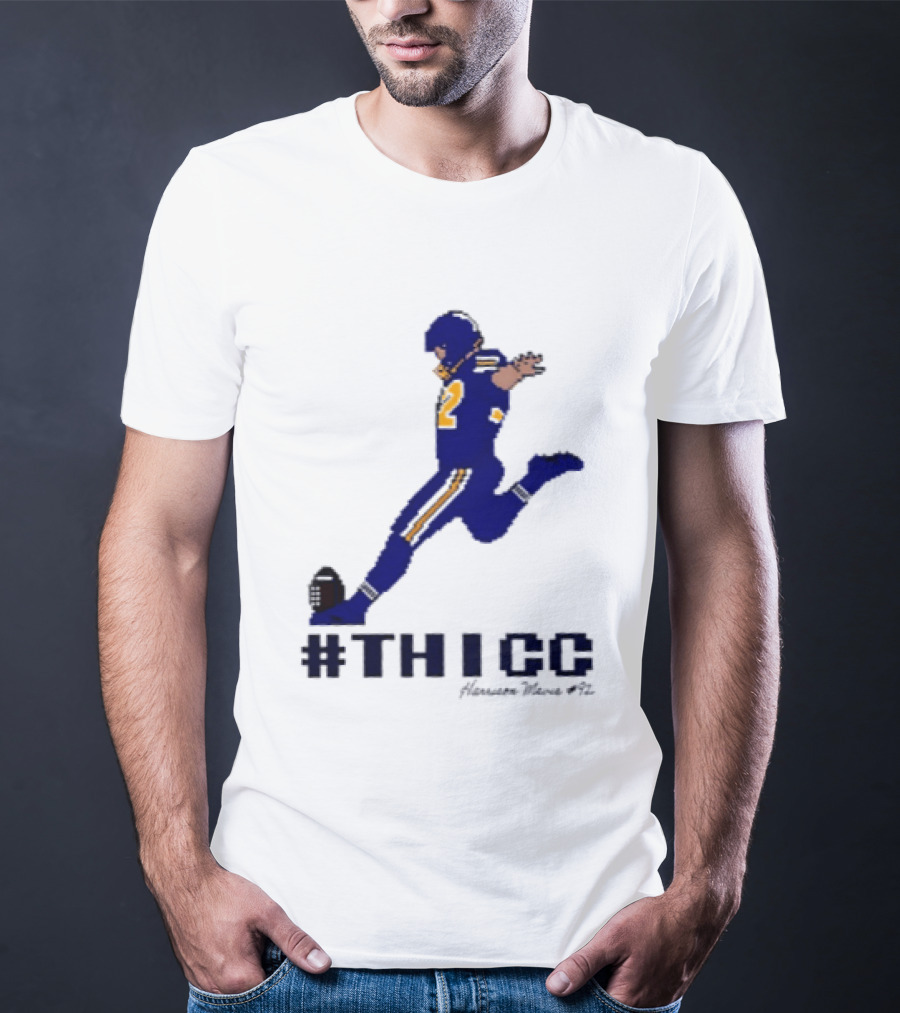 Harrison Mevis 92 Los Angeles Rams Thicc Kicker Football Pixel T-Shirt