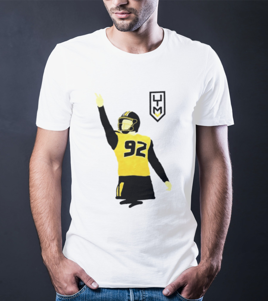 Harrison Mevis 92 Los Angeles Rams The Thiccer Kicker Football Player Quarterback Iconic Celebratory Pose T-Shirt