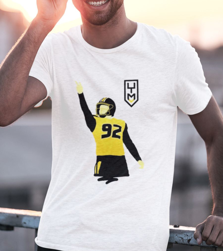 Harrison Mevis 92 Los Angeles Rams The Thiccer Kicker Football Player Quarterback Iconic Celebratory Pose T-Shirt