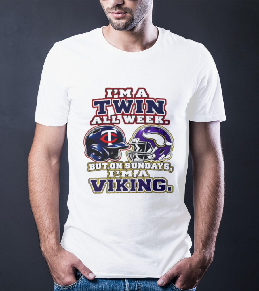 I'm A Twin All Week But On Sundays I'm A Viking T-Shirt
