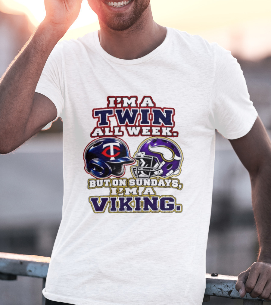I'm A Twin All Week But On Sundays I'm A Viking T-Shirt