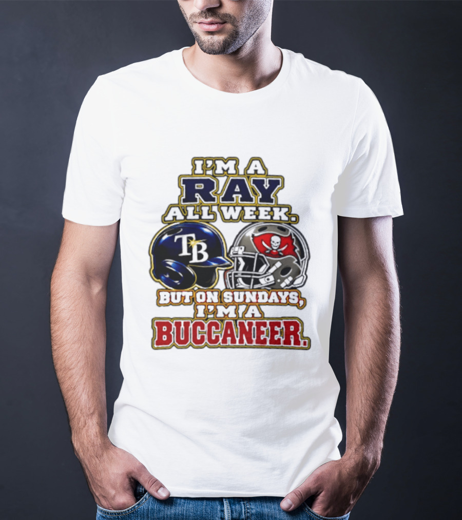 I'm A Ray All Week But On Sundays I'm A Buccaneer TB Helmet T-Shirt