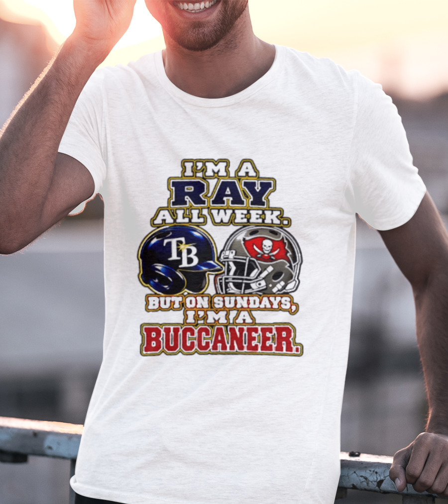 I'm A Ray All Week But On Sundays I'm A Buccaneer TB Helmet T-Shirt