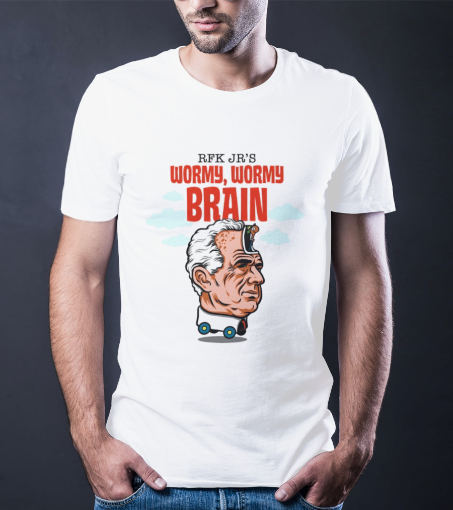 RFK Jr's Wormy Wormy Brain Robert F Kennedy Jr Clouds Cartoon T-Shirt