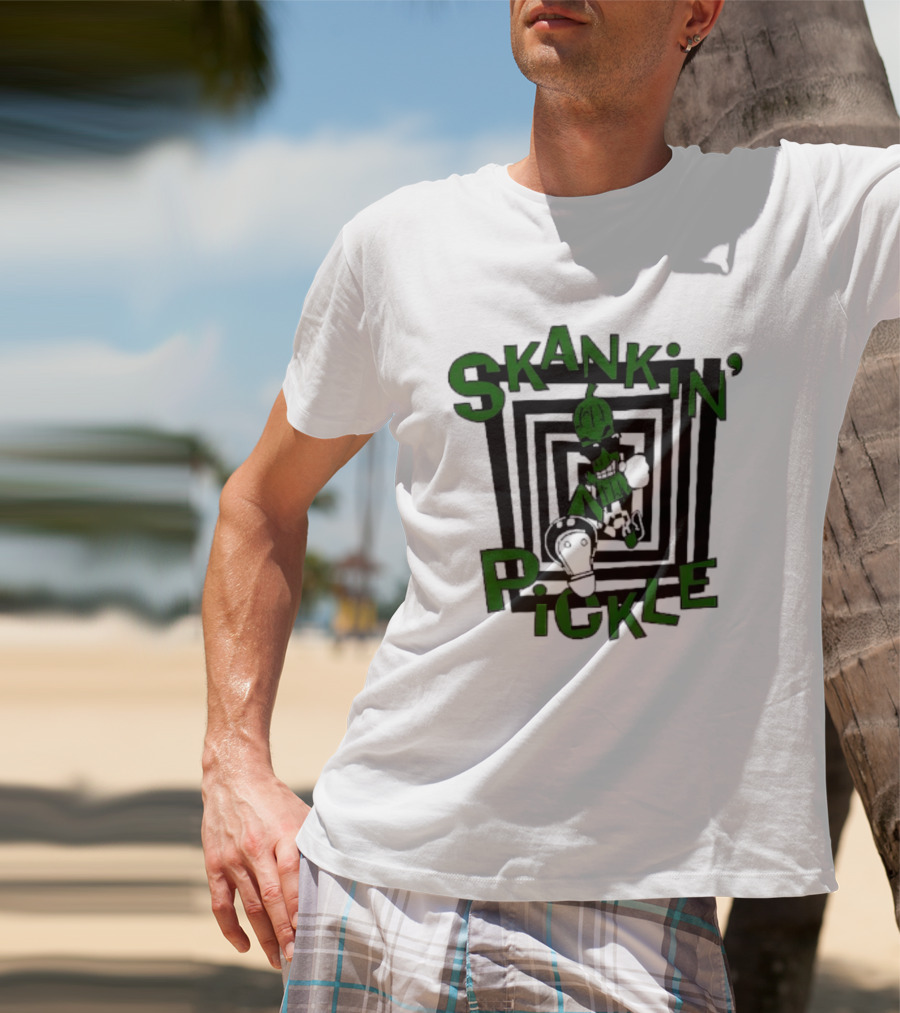 Skankin' Pickle Band Ska Punk Music Iconic Pickle And Spirals T-Shirt