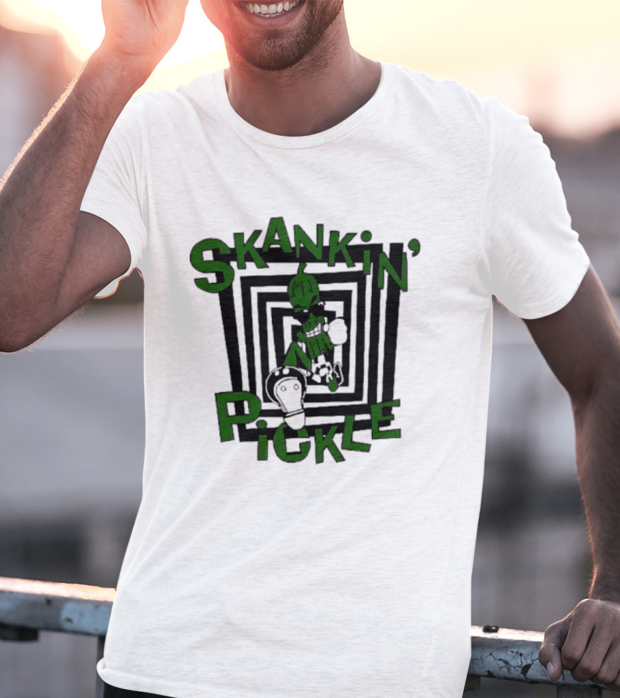 Skankin' Pickle Band Ska Punk Music Iconic Pickle And Spirals T-Shirt