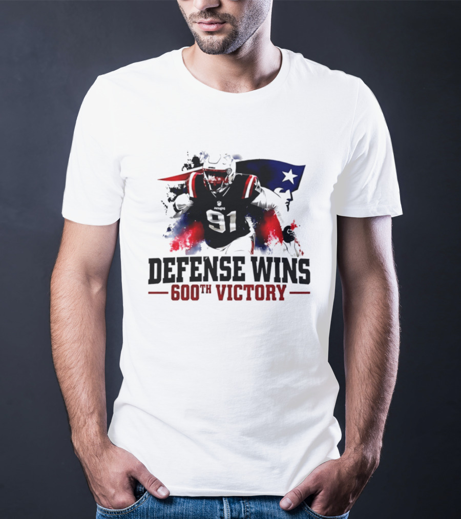 New England Patriots Defense Wins 600th Victory Star Spangled Football Triumph T-Shirt