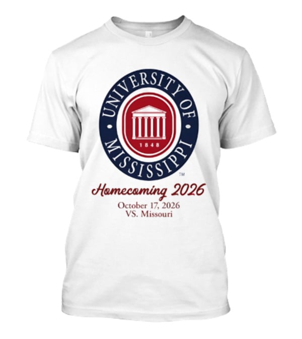 University Of Mississippi Homecoming 2026 October 17 Vs Missouri T-Shirt