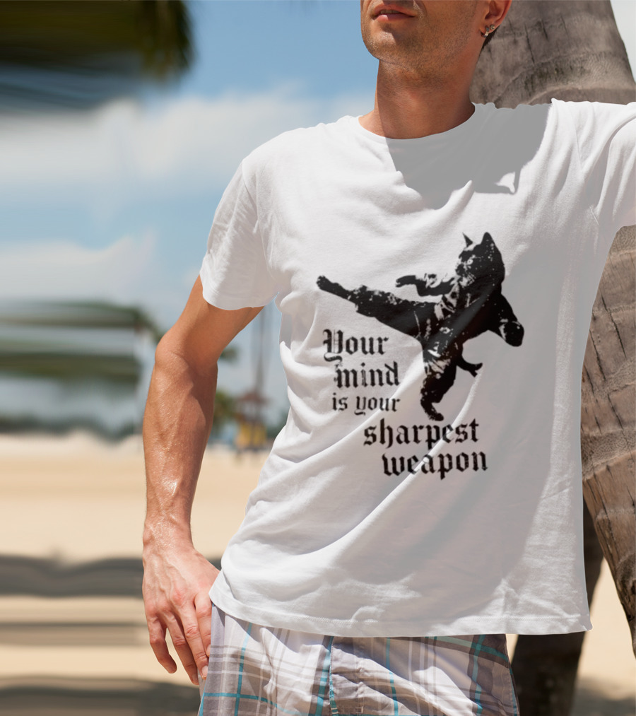 Your Mind Is Your Sharpest Weapon Karate Cat T-Shirt