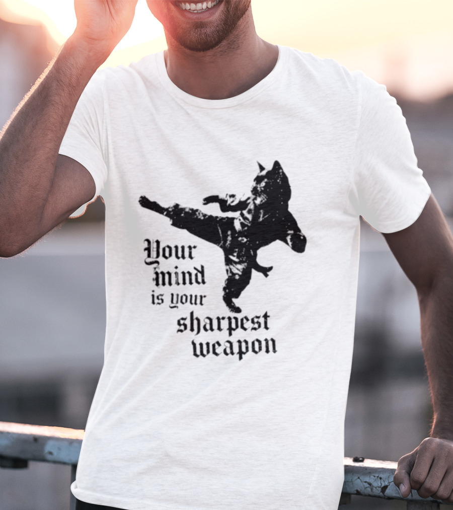 Your Mind Is Your Sharpest Weapon Karate Cat T-Shirt
