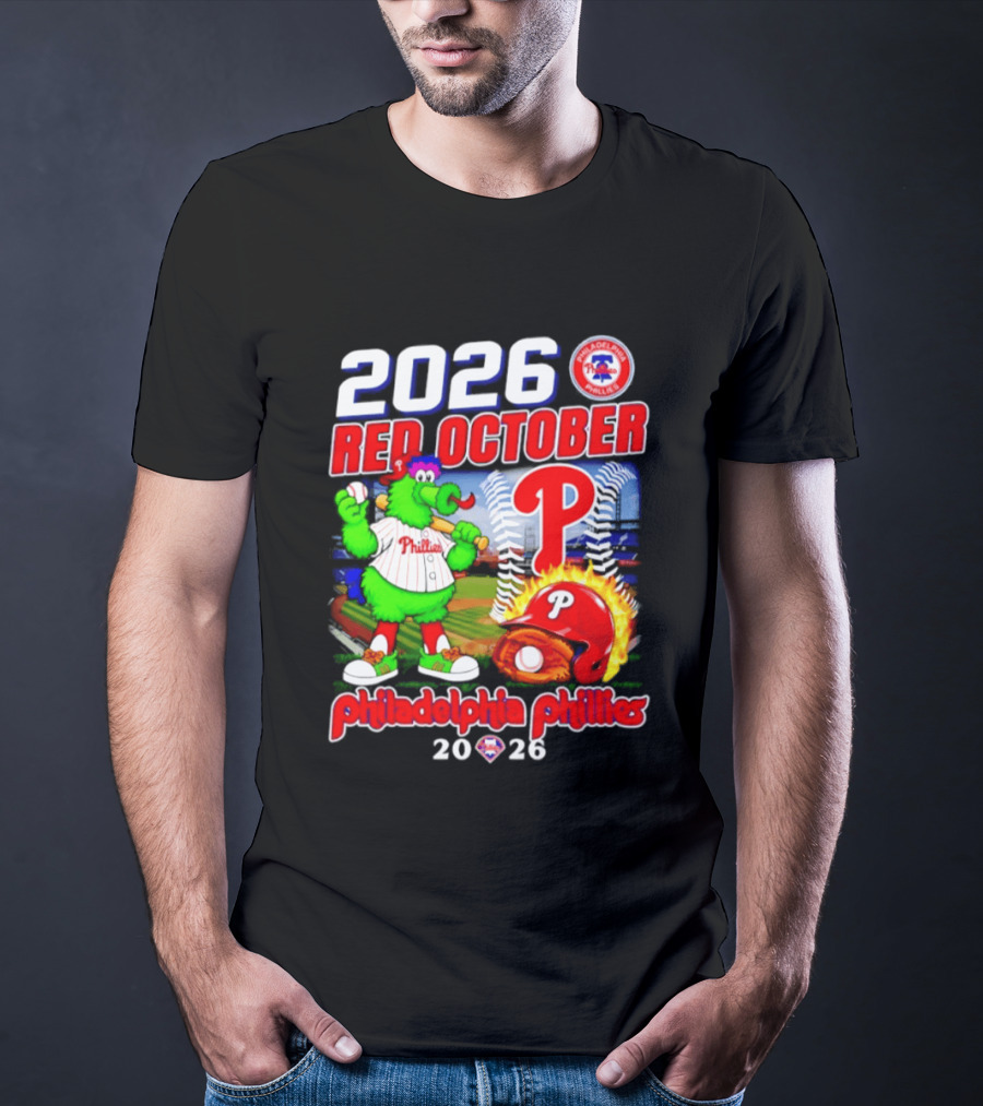 2026 Red October Philadelphia Phillies Phanatic P Phillies Baseball T-Shirt