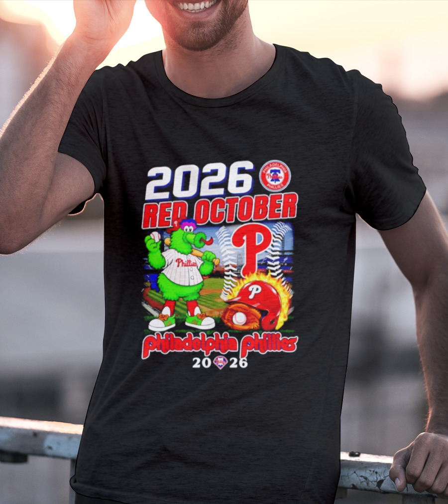 2026 Red October Philadelphia Phillies Phanatic P Phillies Baseball T-Shirt