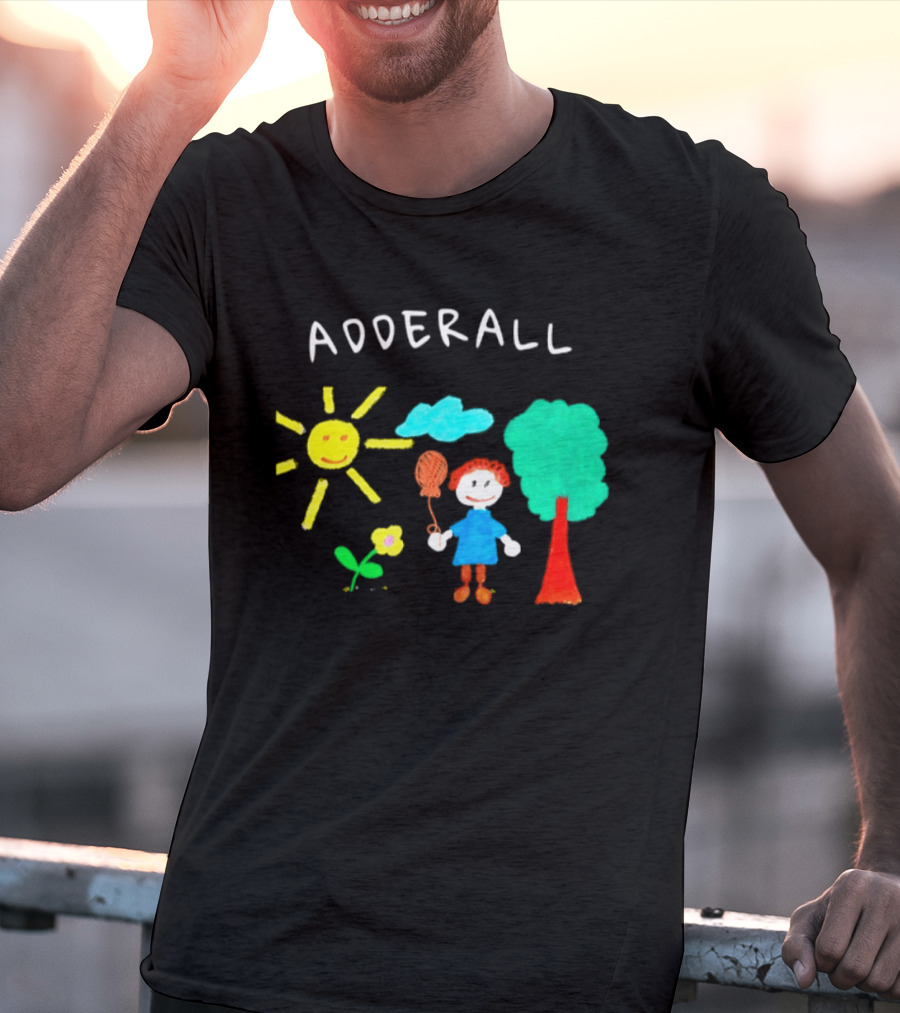 Childhood ADHD Awareness Adderall Child Drawing With Sun And Tree T-Shirt