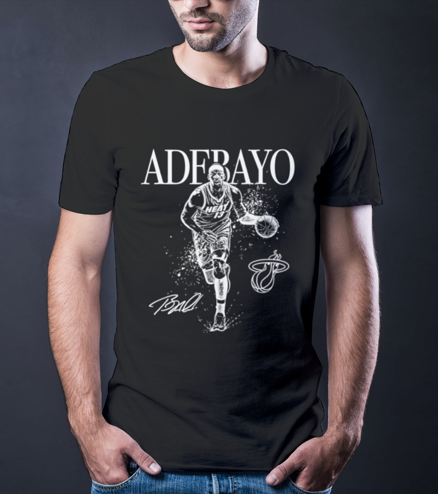 Adebayo Miami Heat Basketball Player Signature T-Shirt