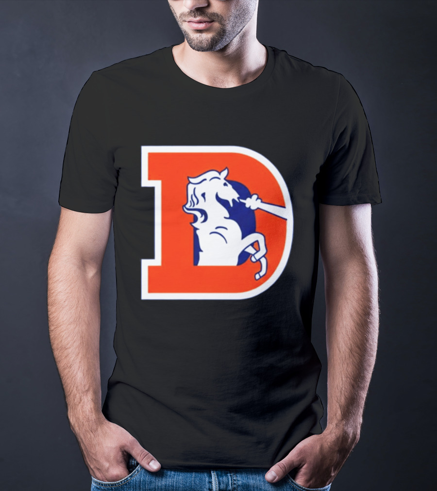 Bo Nix Broncos Old School Denver Horse Icon D T-Shirt