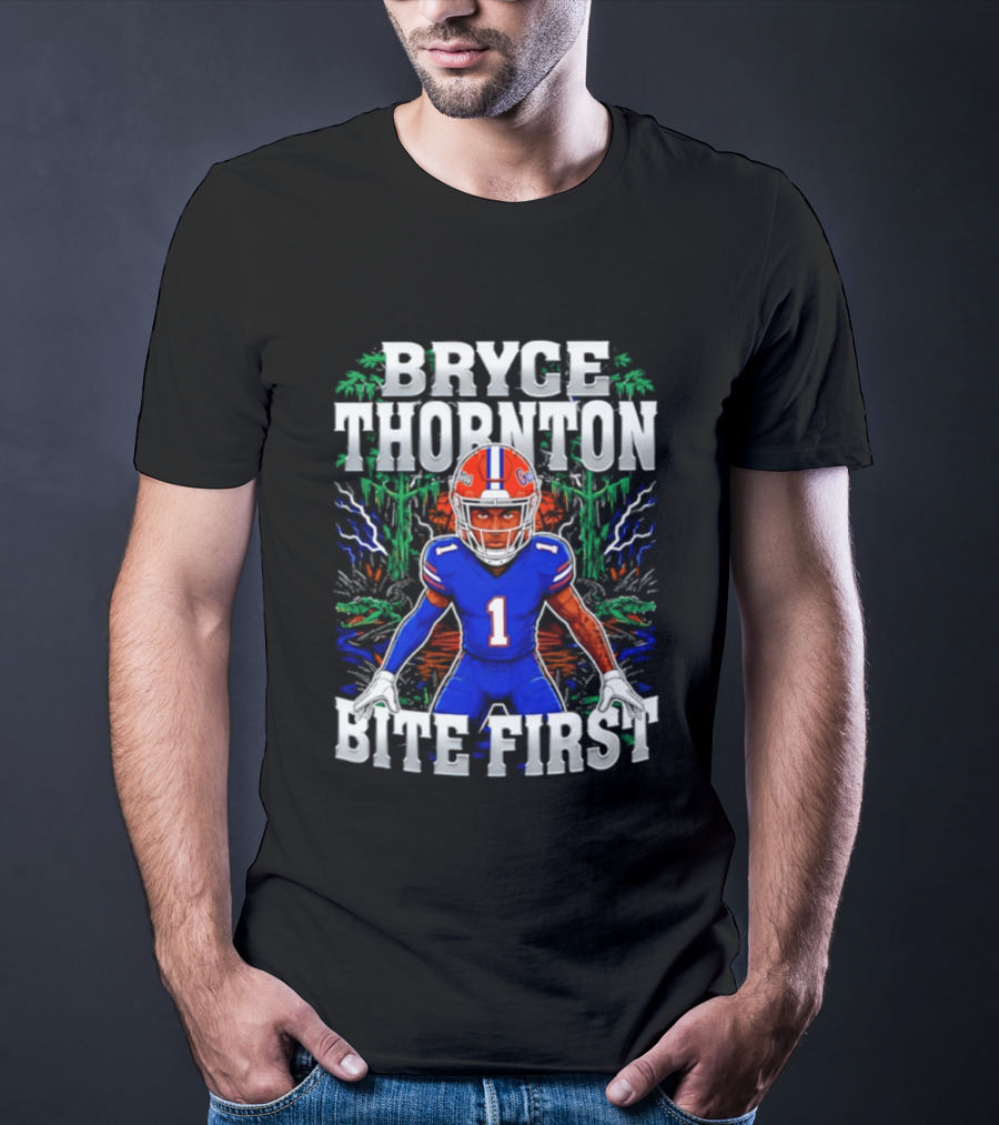 Bryce Thornton Florida Gators Football Number One Bite First T-Shirt