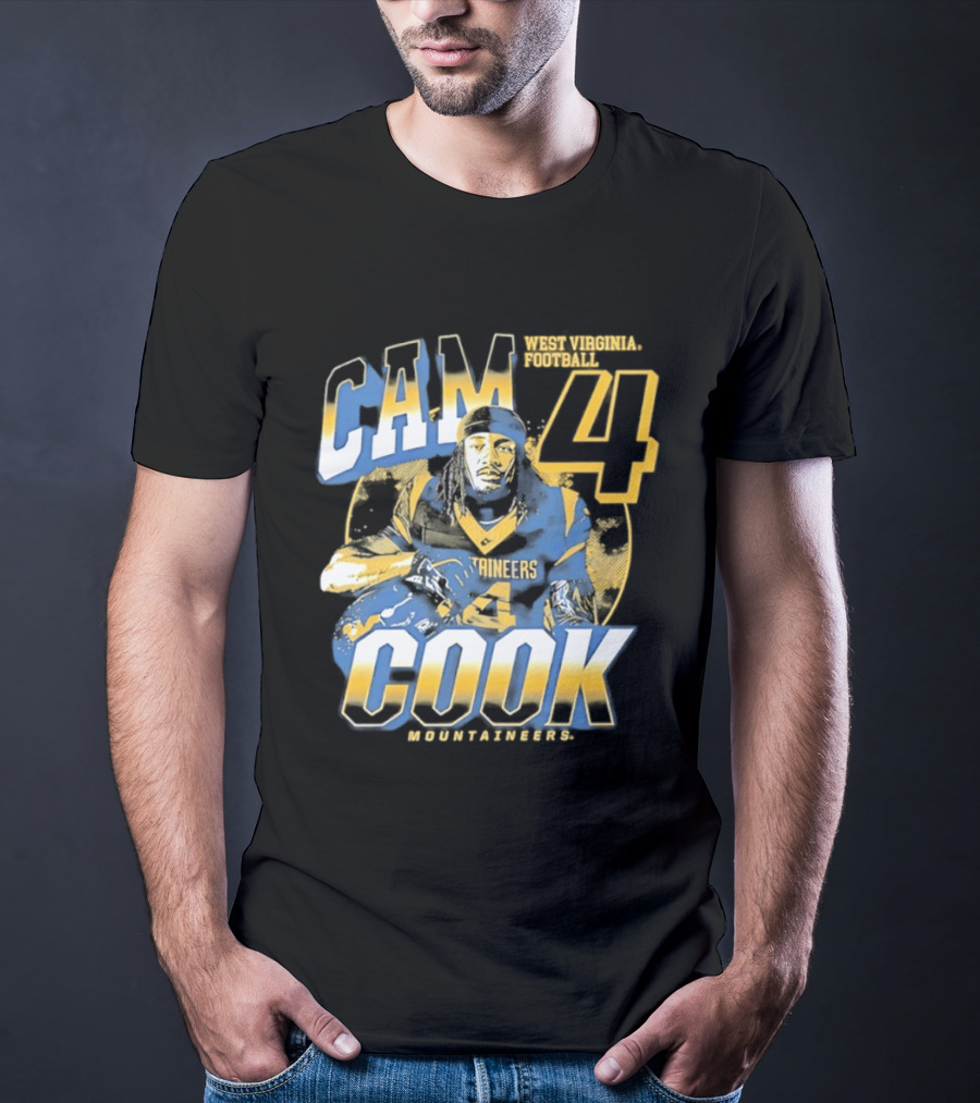 Cam 4 Cook West Virginia Football Mountaineers T-Shirt