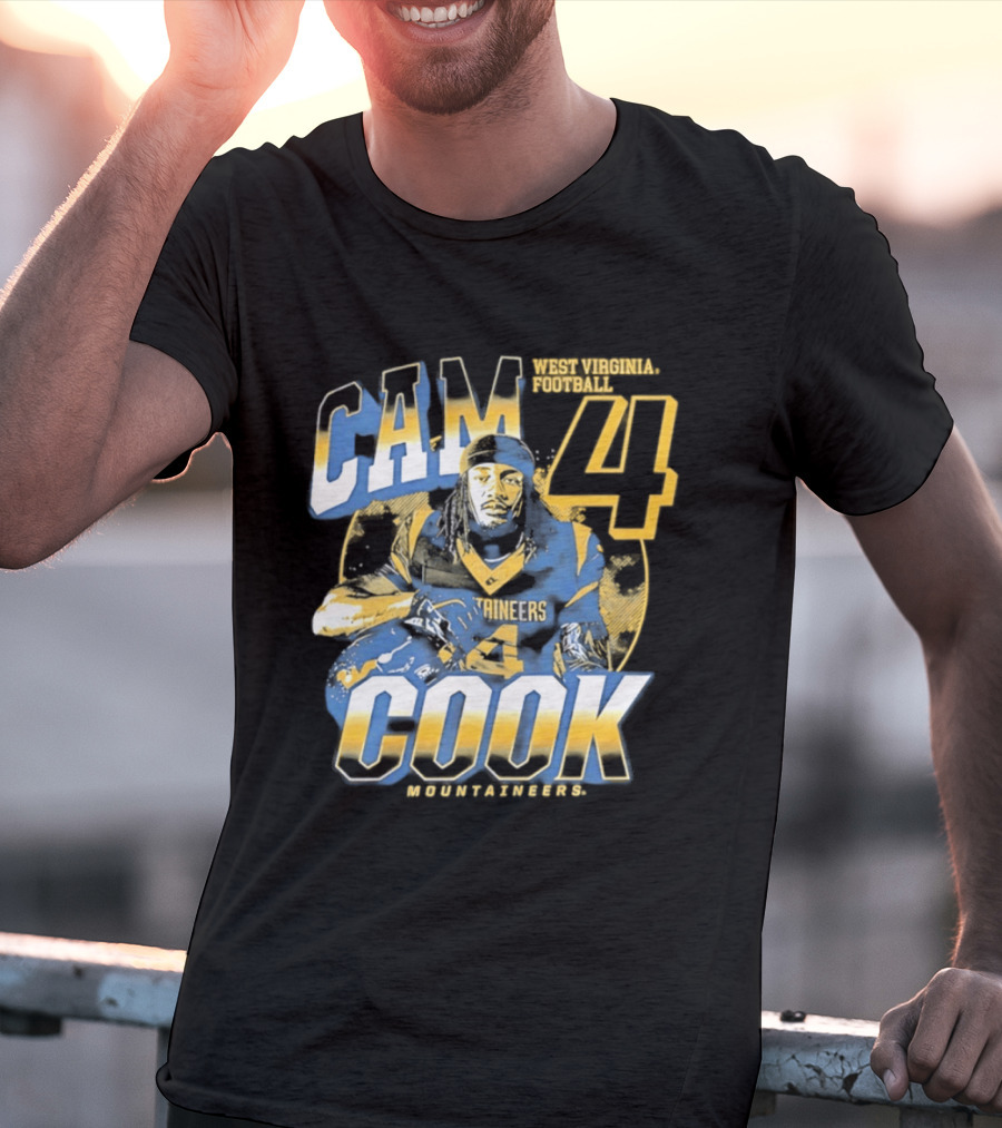 Cam 4 Cook West Virginia Football Mountaineers T-Shirt