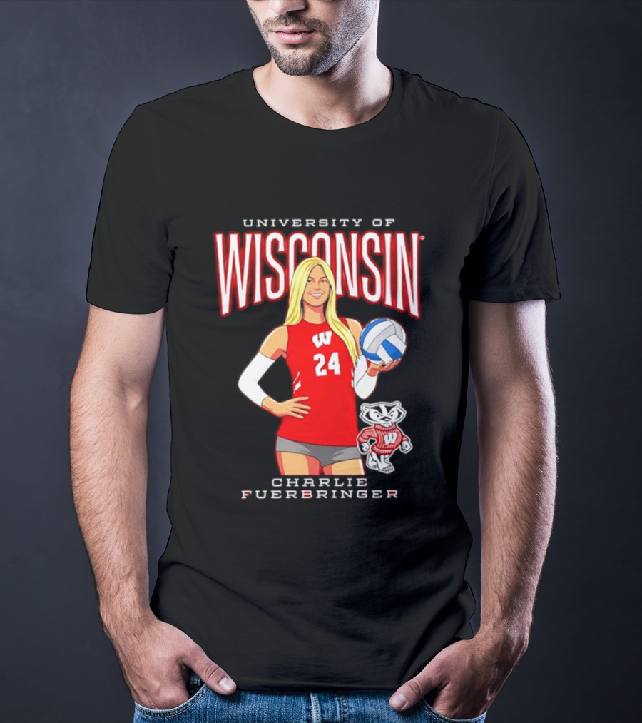 University Of Wisconsin Charlie Fuerbringer Volleyball Wisconsin T-Shirt