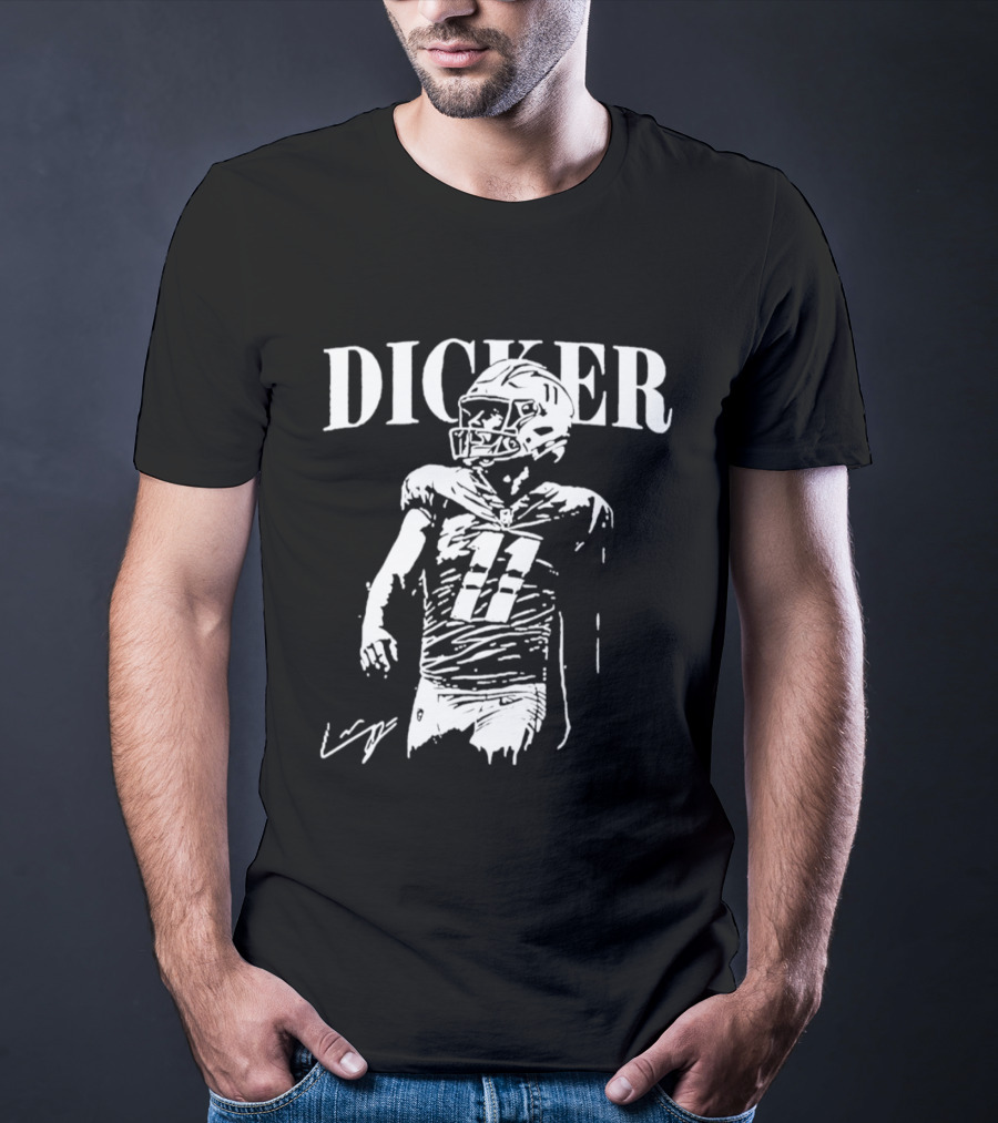 Dicker Football Quarterback Number 17 T-Shirt
