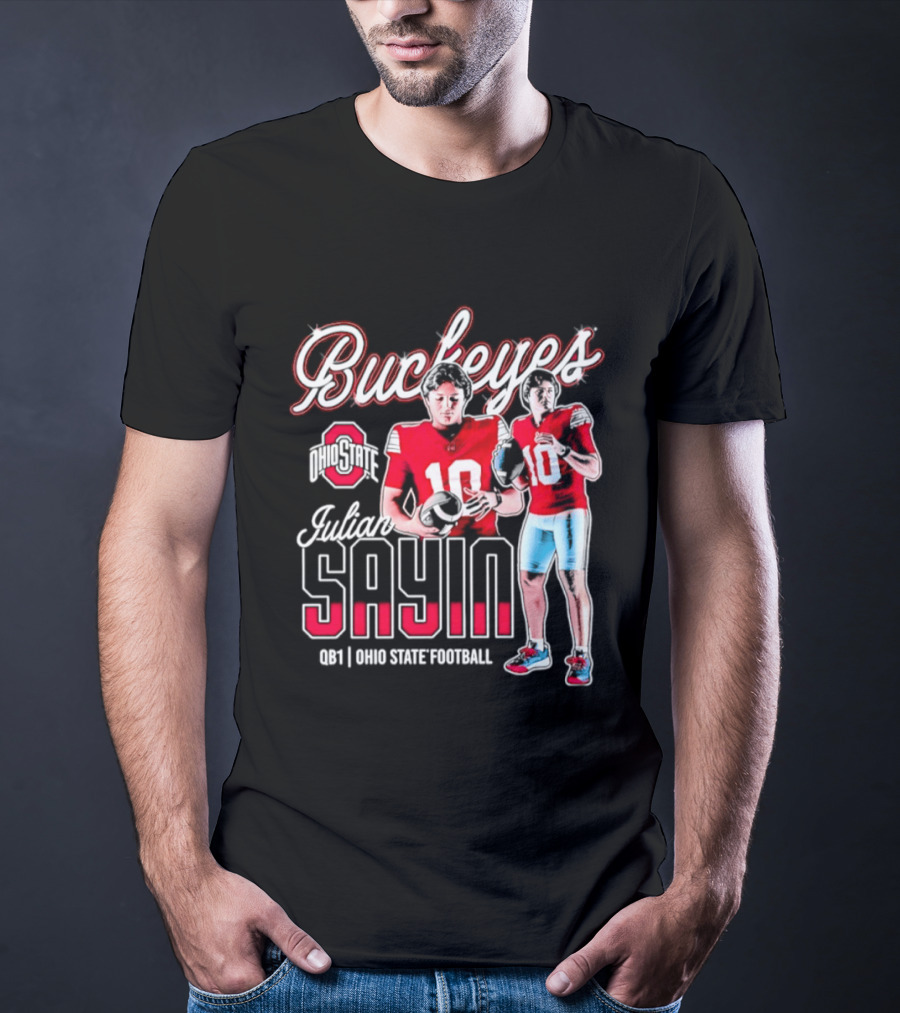 Buckeyes Julian Sayin Number 10 Ohio State Football Quarterback T-Shirt