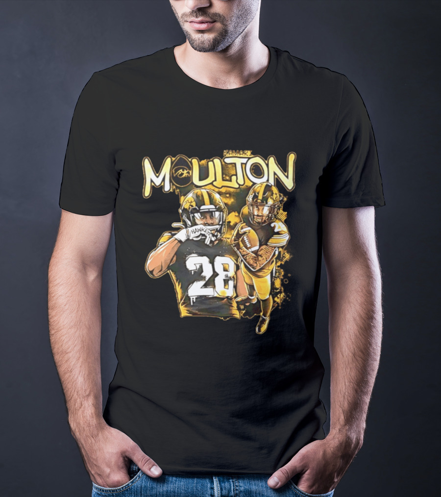Kamari Moulton Hawkeyes Football 28 Iowa Collage T-Shirt