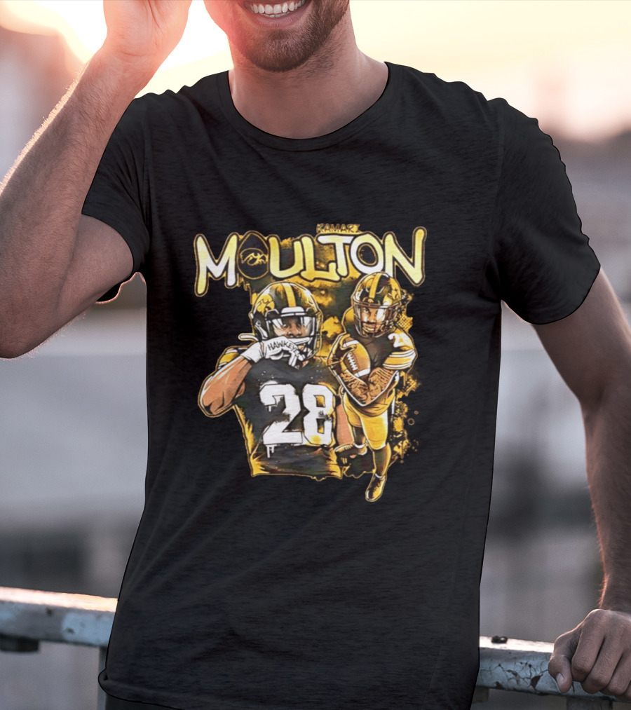 Kamari Moulton Hawkeyes Football 28 Iowa Collage T-Shirt