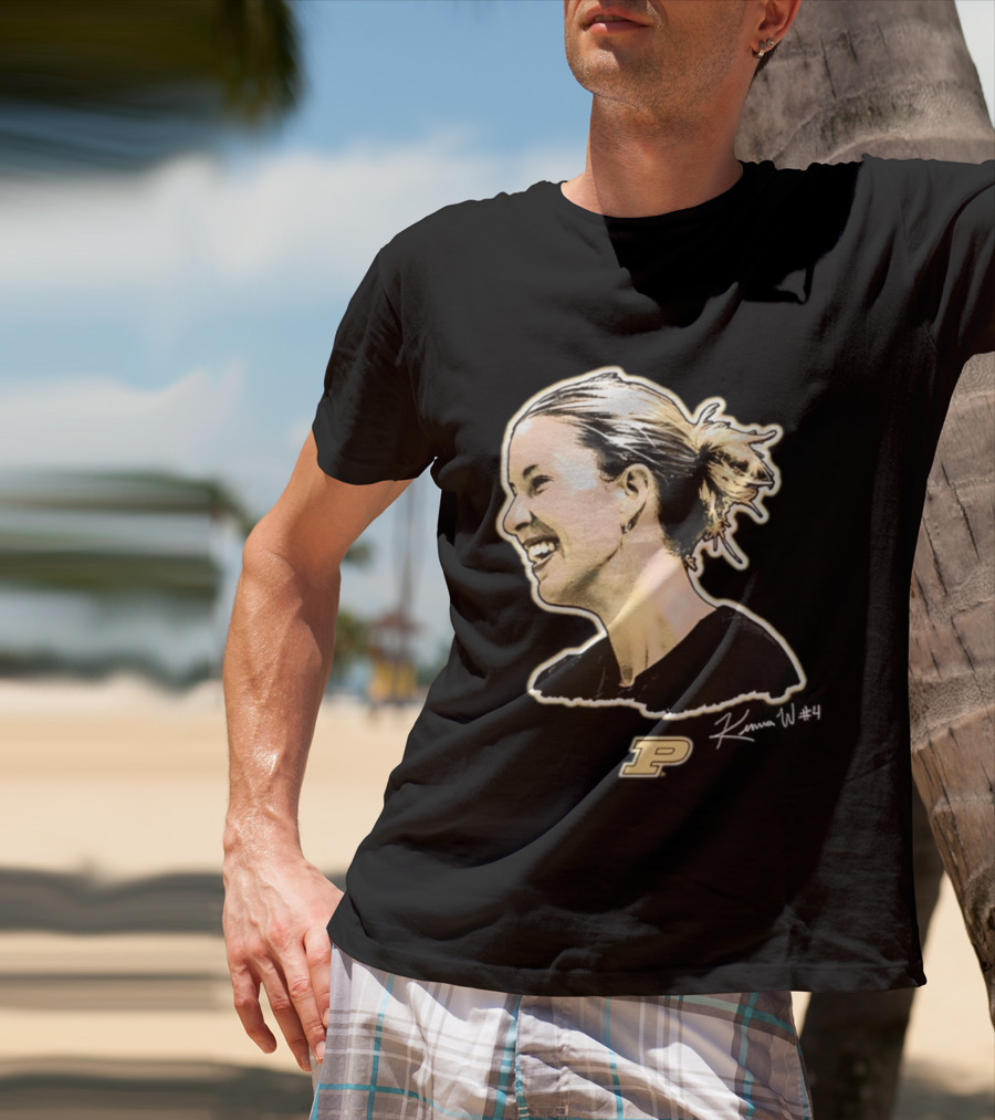 Kenna Wollard Purdue Boilermakers P Logo Big Head T-Shirt