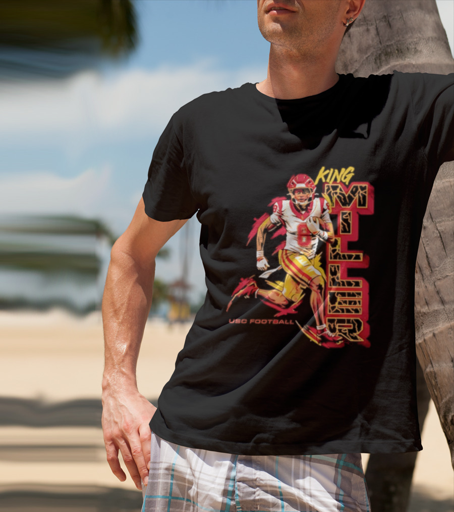 King Miller USC Trojans NCAA Football Player 8 Back Pedaling T-Shirt