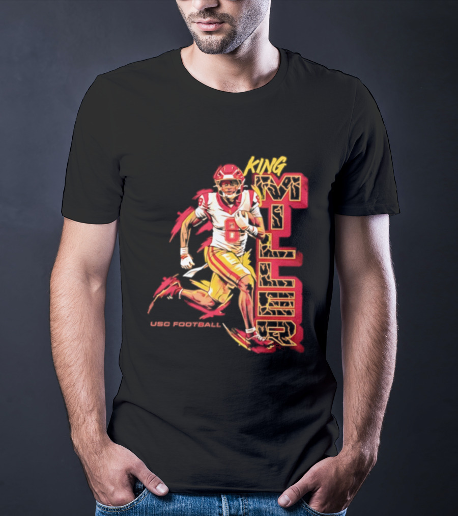 King Miller USC Trojans NCAA Football Player 8 Back Pedaling T-Shirt