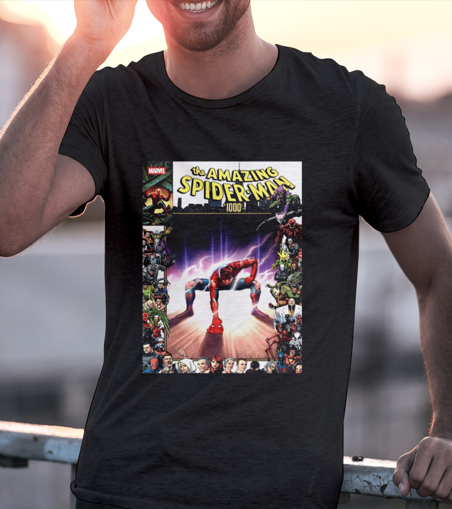 The Amazing Spider Man 1000 Cover Marvel Crossover Featuring Iconic Heroes And Villains T-Shirt